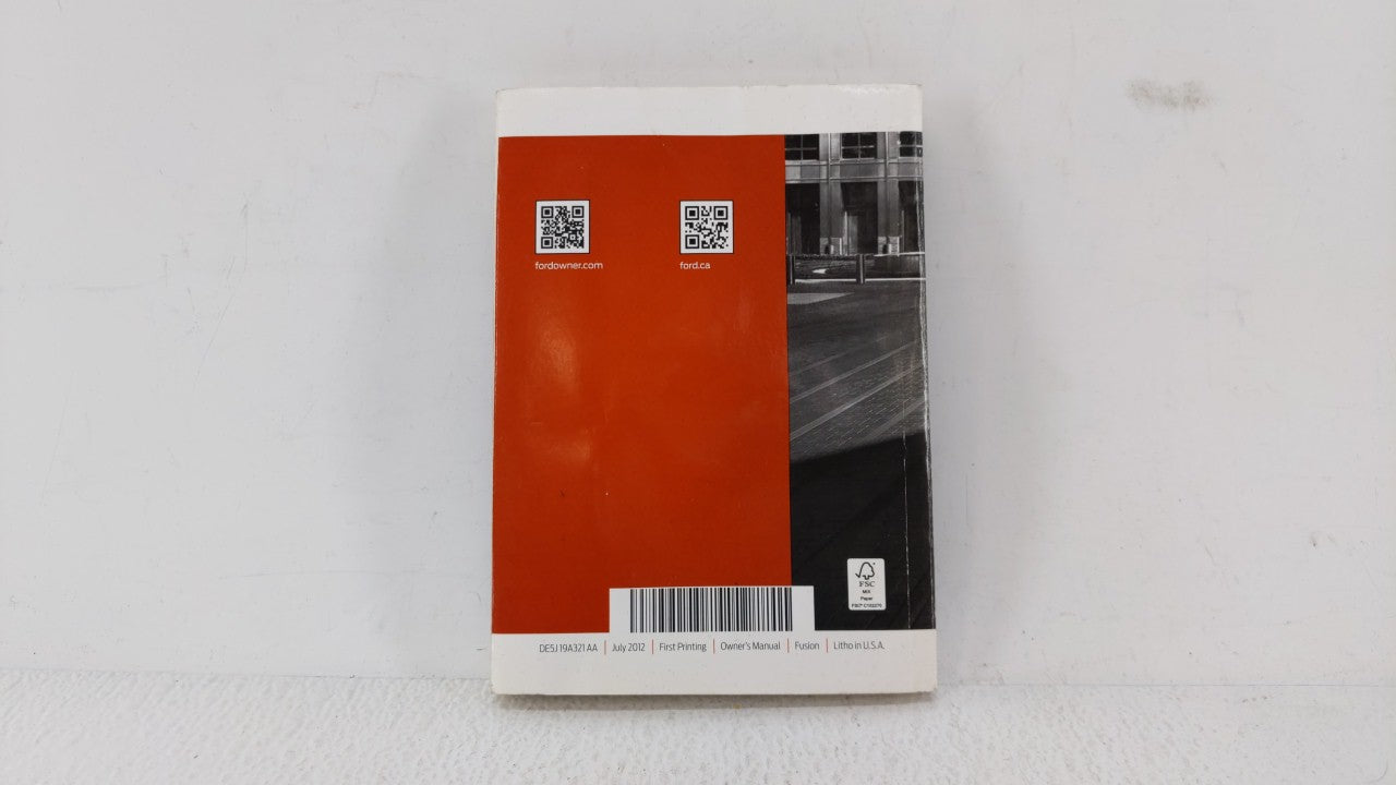 2013 Ford Fusion Owners Manual Book Guide OEM Used Auto Parts - Oemusedautoparts1.com