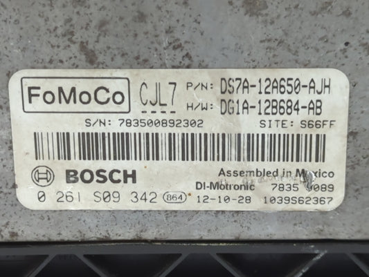 2013 Ford Fusion PCM Engine Control Computer ECU ECM PCU OEM P/N:DS7A-12A650-AJH Fits OEM Used Auto Parts