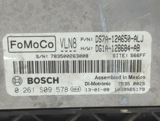 2013 Ford Fusion PCM Engine Control Computer ECU ECM PCU OEM P/N:DS7A-12A650-ALJ Fits OEM Used Auto Parts