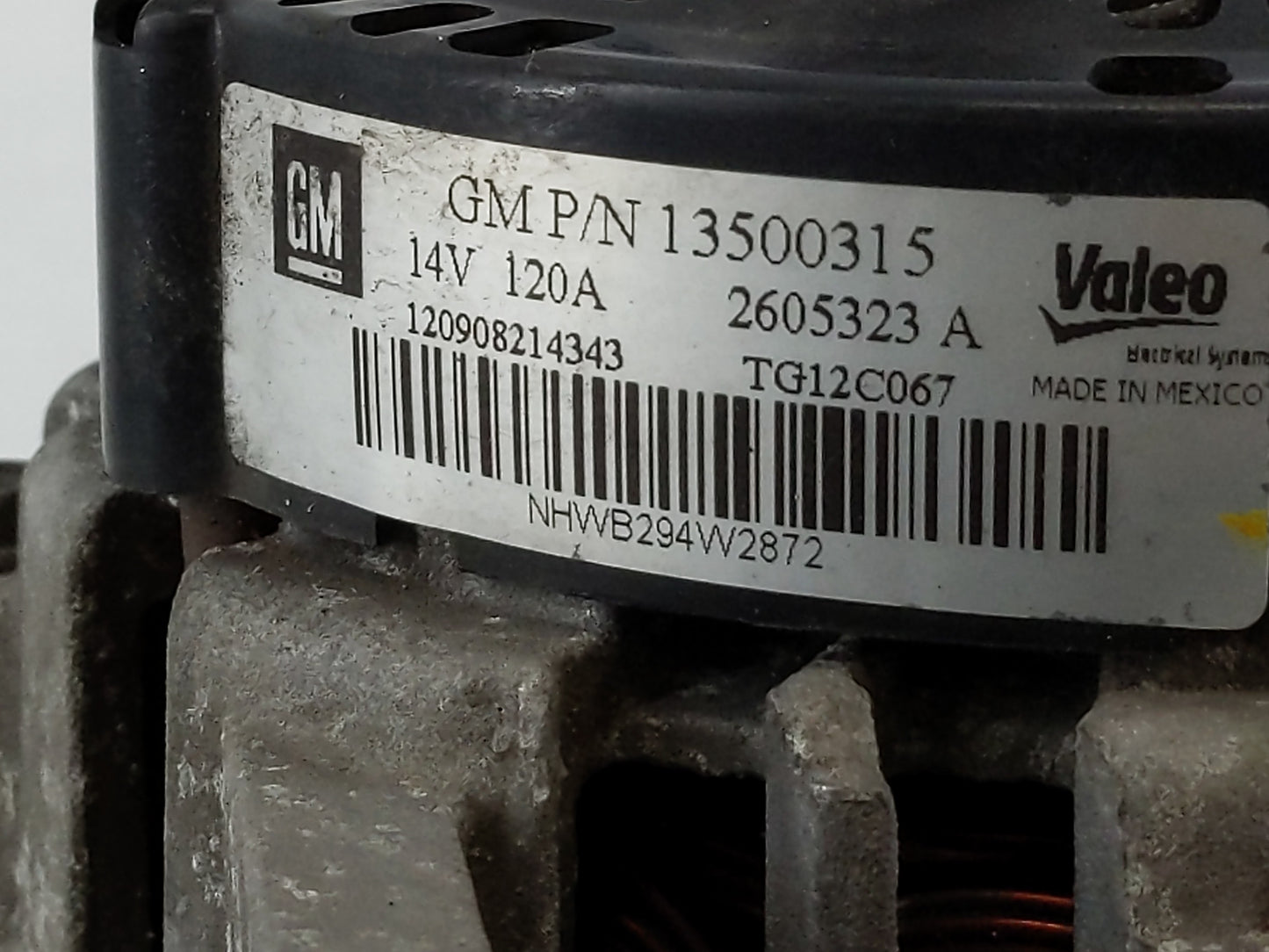 2010-2017 Gmc Terrain Alternator Replacement Generator Charging Assembly Engine OEM P/N:13500315 Fits OEM Used Auto Parts -