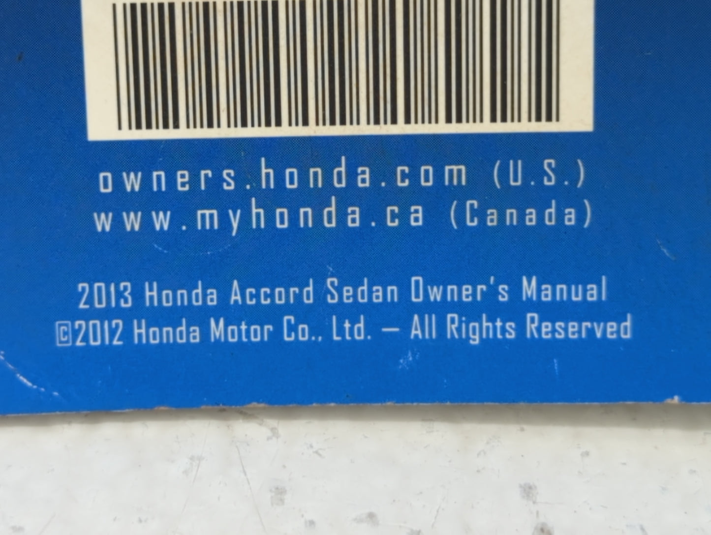 2013 Honda Accord Owners Manual Book Guide P/N:00X31-T2A-6001 OEM Used Auto Parts - Oemusedautoparts1.com