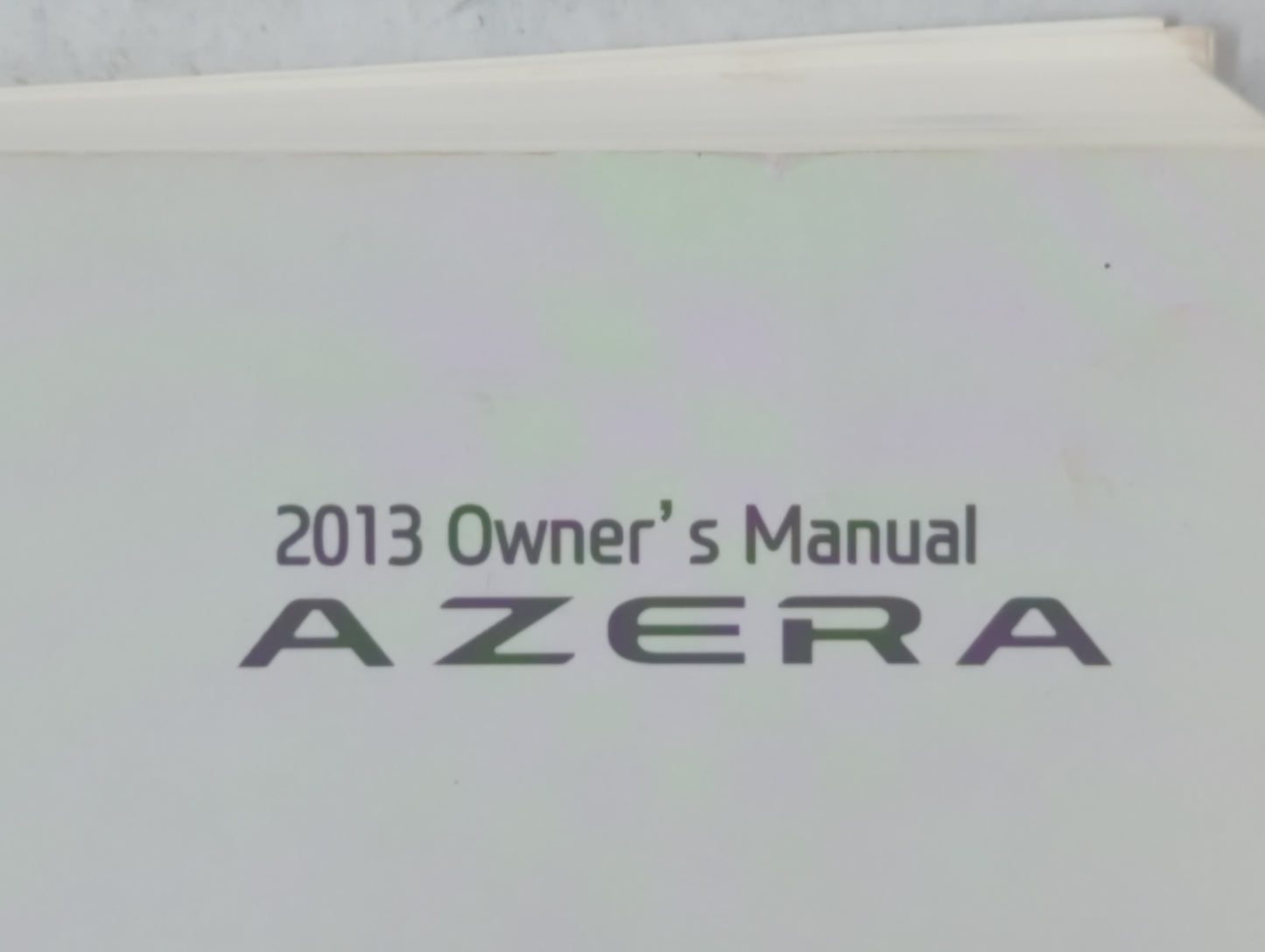 2013 Hyundai Azera Owners Manual Book Guide P/N:A3V0-EU2NC OEM Used Auto Parts - Oemusedautoparts1.com