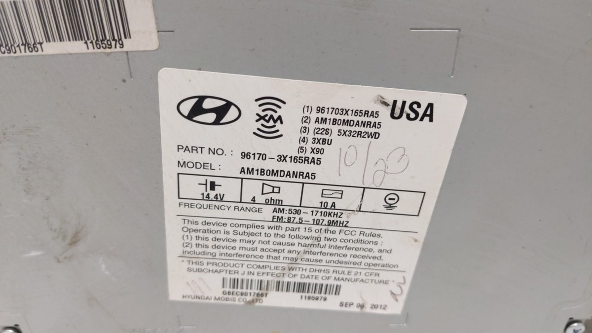 2013-2013 Hyundai Elantra Am Fm Cd Player Radio Receiver 112296 - Oemusedautoparts1.com