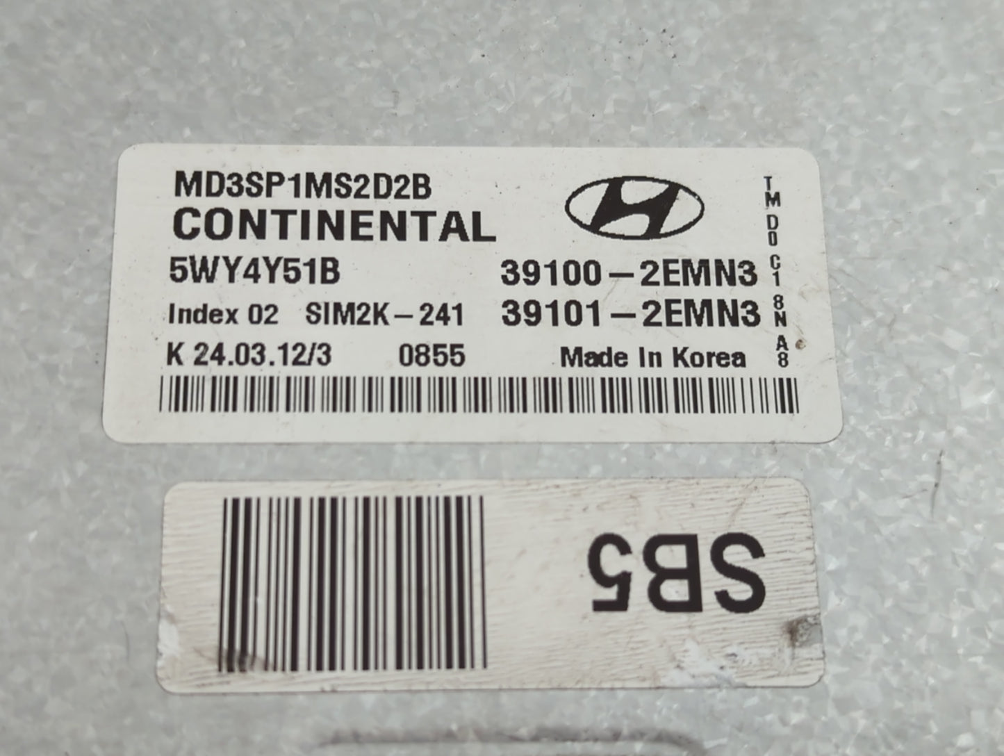 2011-2013 Hyundai Elantra PCM Engine Control Computer ECU ECM PCU OEM P/N:39101-2EMN3 39100-2EMN3 Fits Fits 2011 2012 2013 O