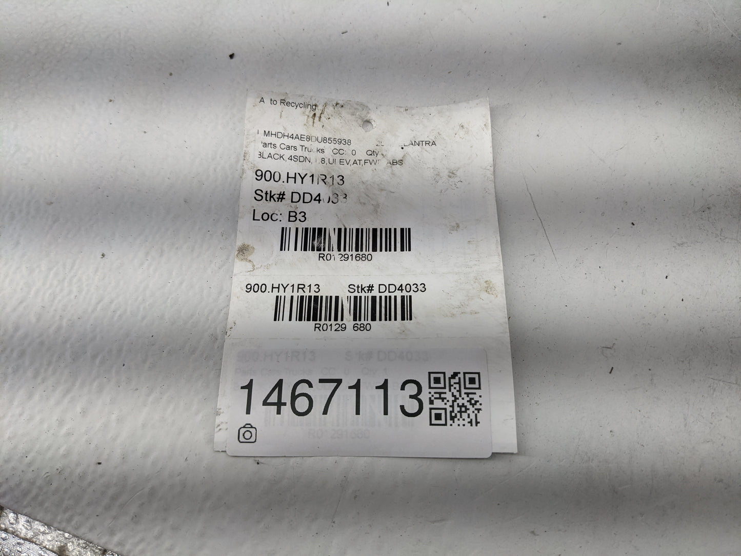 2011-2013 Hyundai Elantra Windshield Washer Fluid Reservoir Bottle Oem 1467113 - Oemusedautoparts1.com