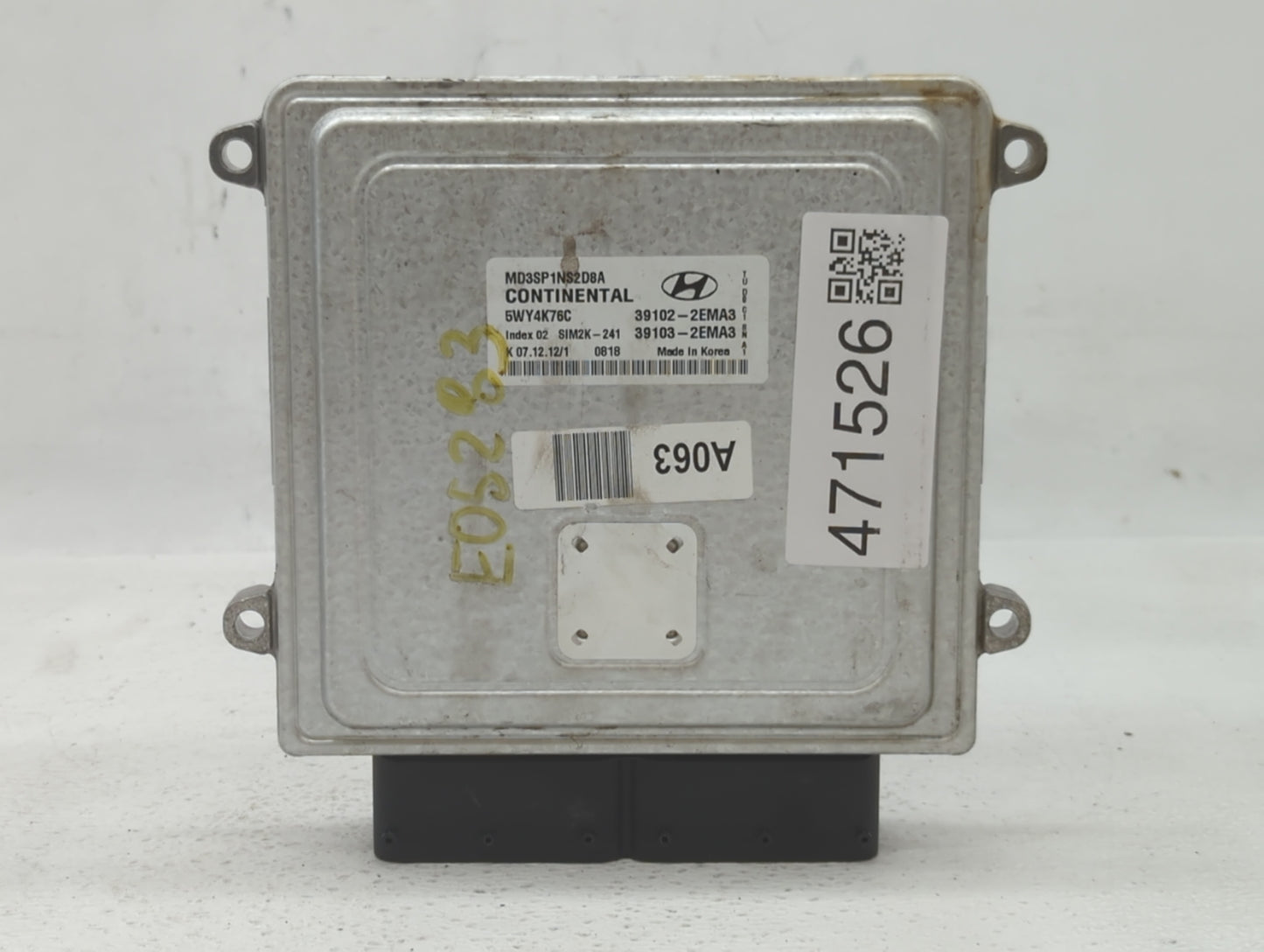 2011-2013 Hyundai Elantra PCM Engine Control Computer ECU ECM PCU OEM P/N:39103-2EMN3 39102-2EMN3 Fits Fits 2011 2012 2013 O