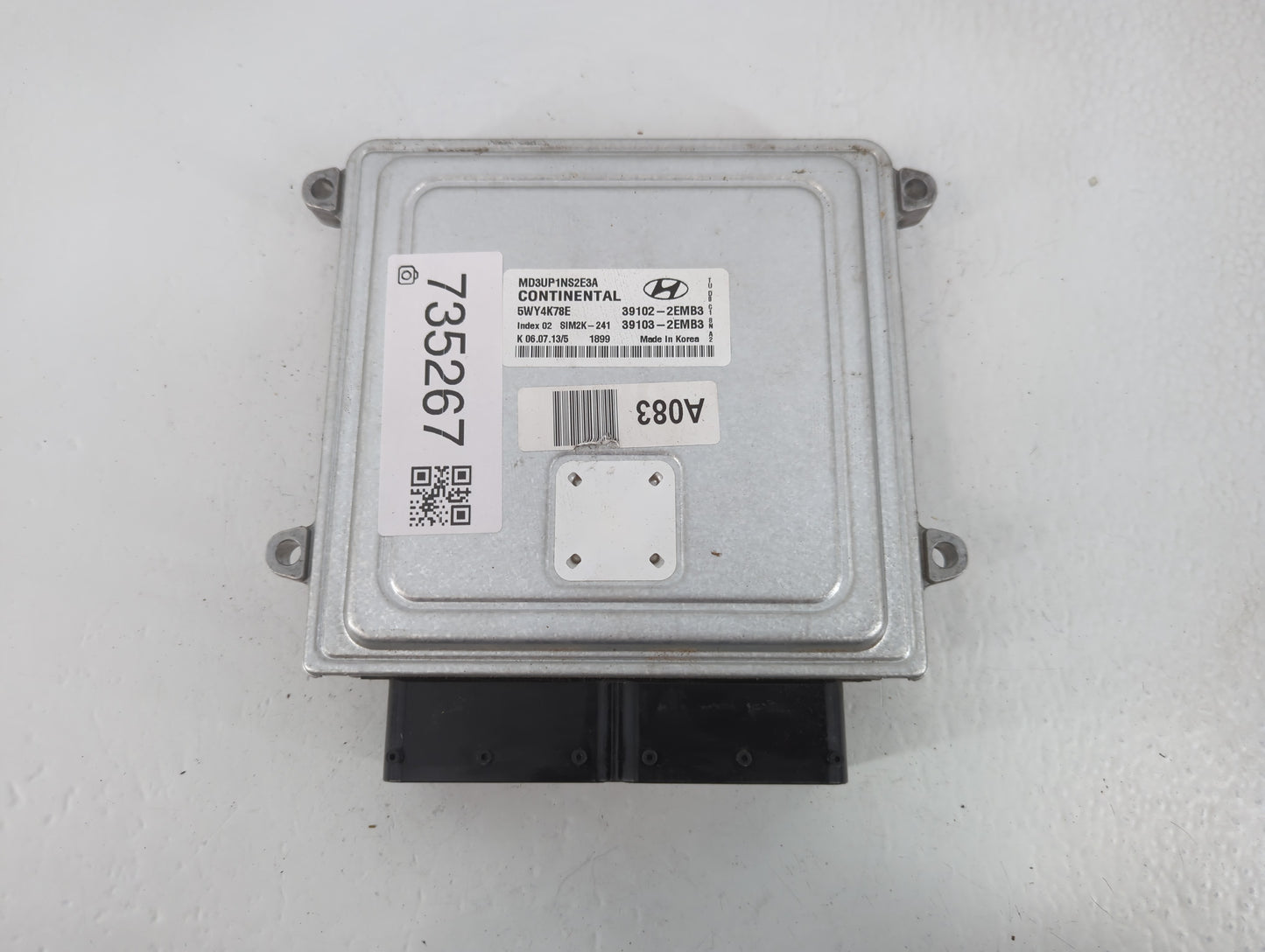 2011-2013 Hyundai Elantra PCM Engine Control Computer ECU ECM PCU OEM P/N:39103-2EMB3 39102-2EMB3 Fits Fits 2011 2012 2013 O
