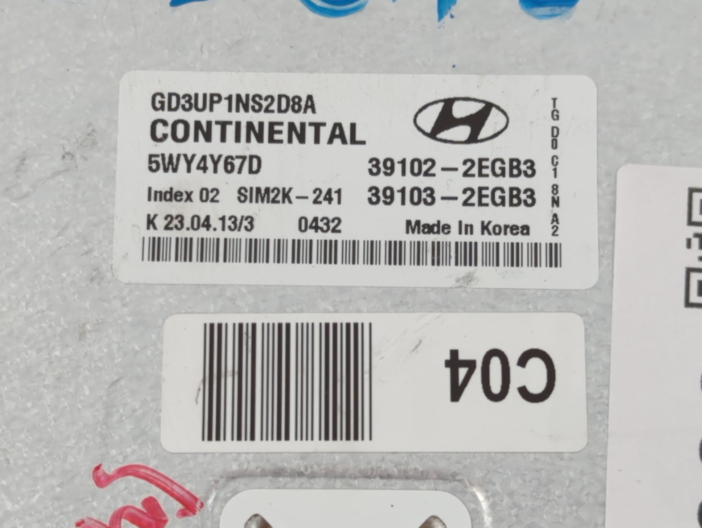 2013 Hyundai Elantra PCM Engine Control Computer ECU ECM PCU OEM P/N:39102-2EGB3 Fits OEM Used Auto Parts - Oemusedautoparts