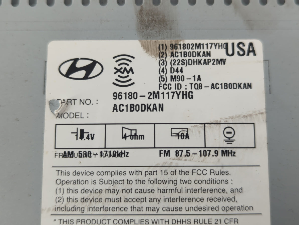 2013-2013 Hyundai Genesis Am Fm Cd Player Radio Receiver 729218 - Oemusedautoparts1.com