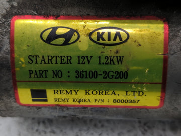 2014 Hyundai Santa Fe Car Starter Motor Solenoid OEM P/N:36100-2G200 Fits Fits 2008 2009 2010 2011 2012 2013 2015 2016 OEM Used Auto Parts