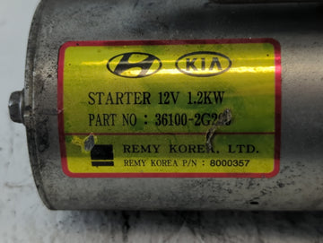 2014 Hyundai Santa Fe Car Starter Motor Solenoid OEM P/N:36100-2G20 Fits Fits 2008 2009 2010 2011 2012 2013 2015 2016 OEM Used Auto Parts