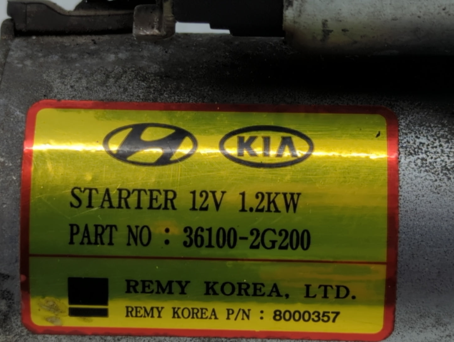2014 Hyundai Santa Fe Car Starter Motor Solenoid OEM P/N:36100-2G200 Fits Fits 2008 2009 2010 2011 2012 2013 2015 2016 OEM U