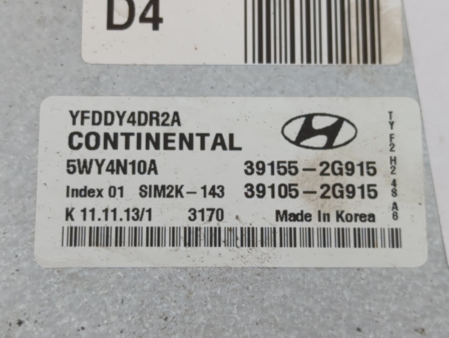 2011-2014 Hyundai Sonata PCM Engine Control Computer ECU ECM PCU OEM P/N:39105-2G915 39155-2G915 Fits Fits 2011 2012 2013 20