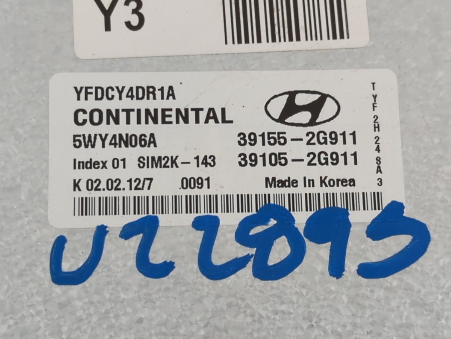 2011-2015 Hyundai Sonata PCM Engine Control Computer ECU ECM PCU OEM P/N:39105-2G912 39155-2G912 Fits OEM Used Auto Parts -