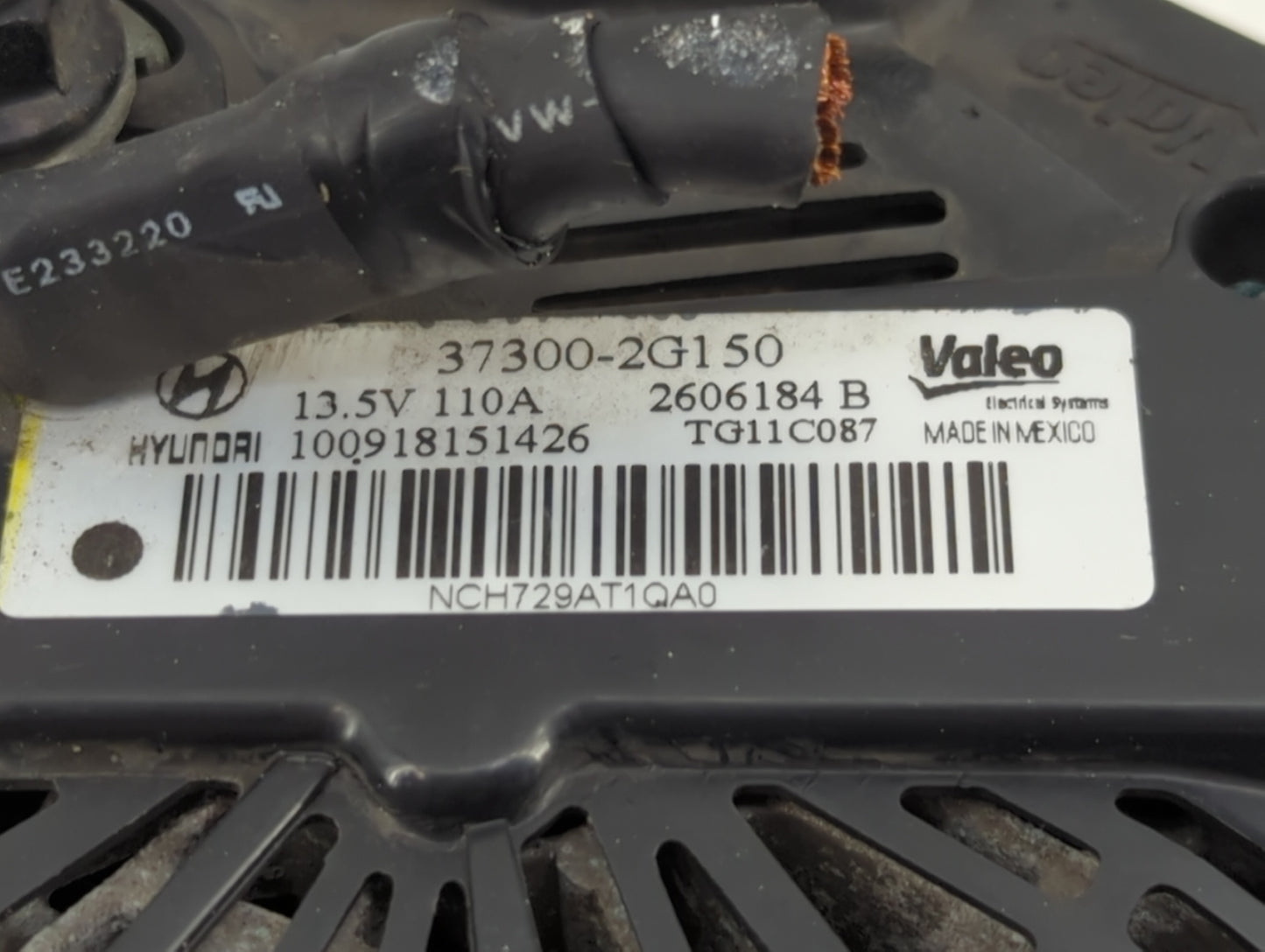 2011-2013 Hyundai Sonata Alternator Replacement Generator Charging Assembly Engine OEM P/N:37300-2G150 Fits Fits 2011 2012 2