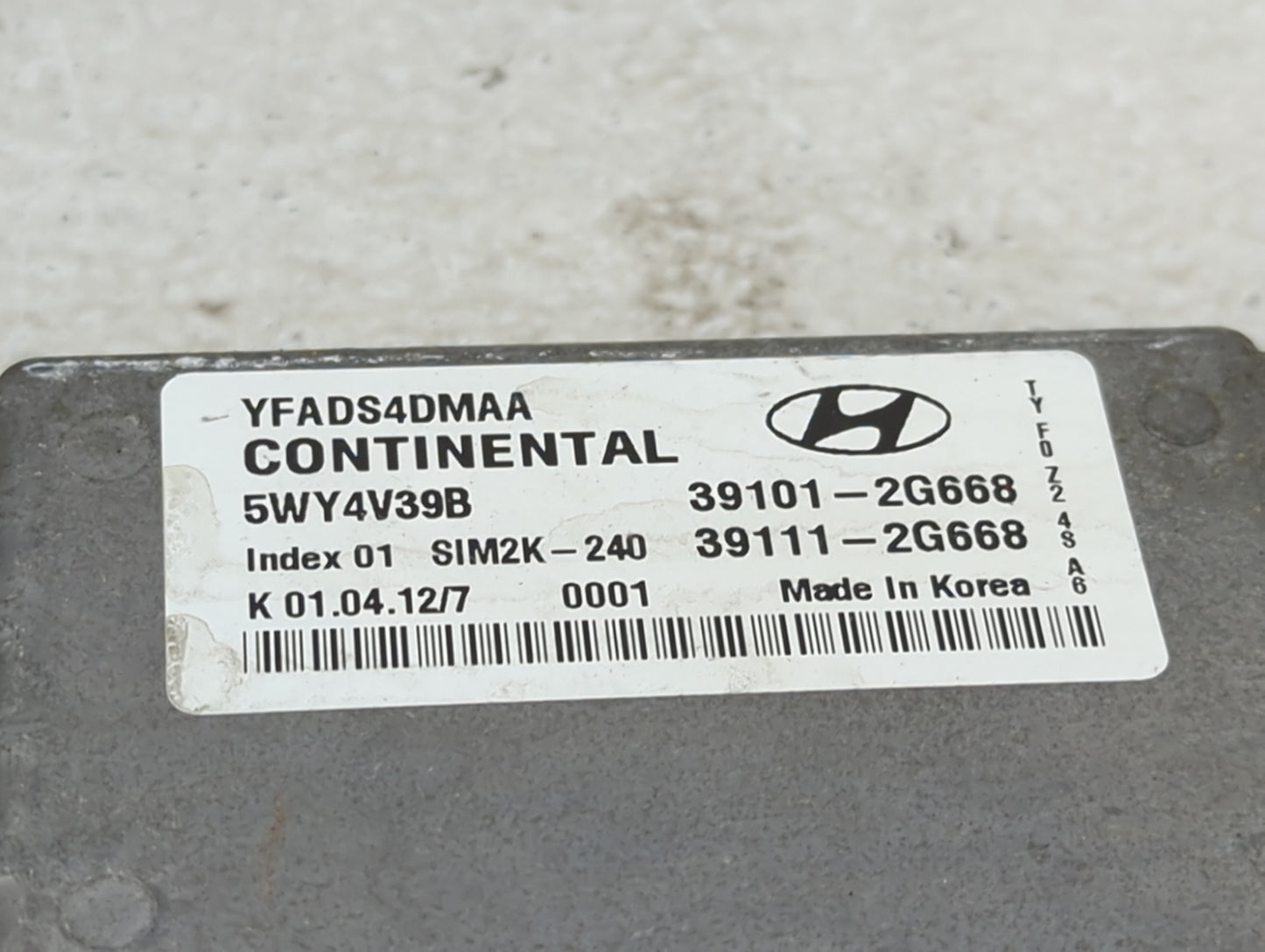 2011-2014 Hyundai Sonata PCM Engine Control Computer ECU ECM PCU OEM P/N:39101-2G668 39111-2G668 Fits Fits 2011 2012 2013 20