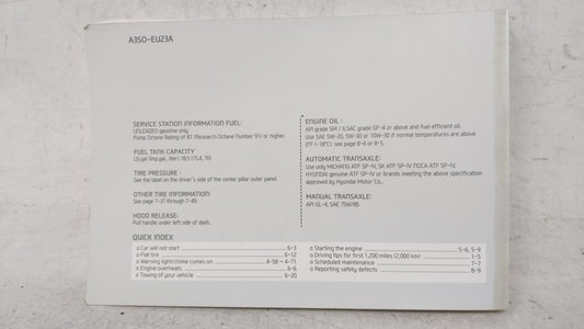 2013 Hyundai Sonata Owners Manual Book Guide OEM Used Auto Parts