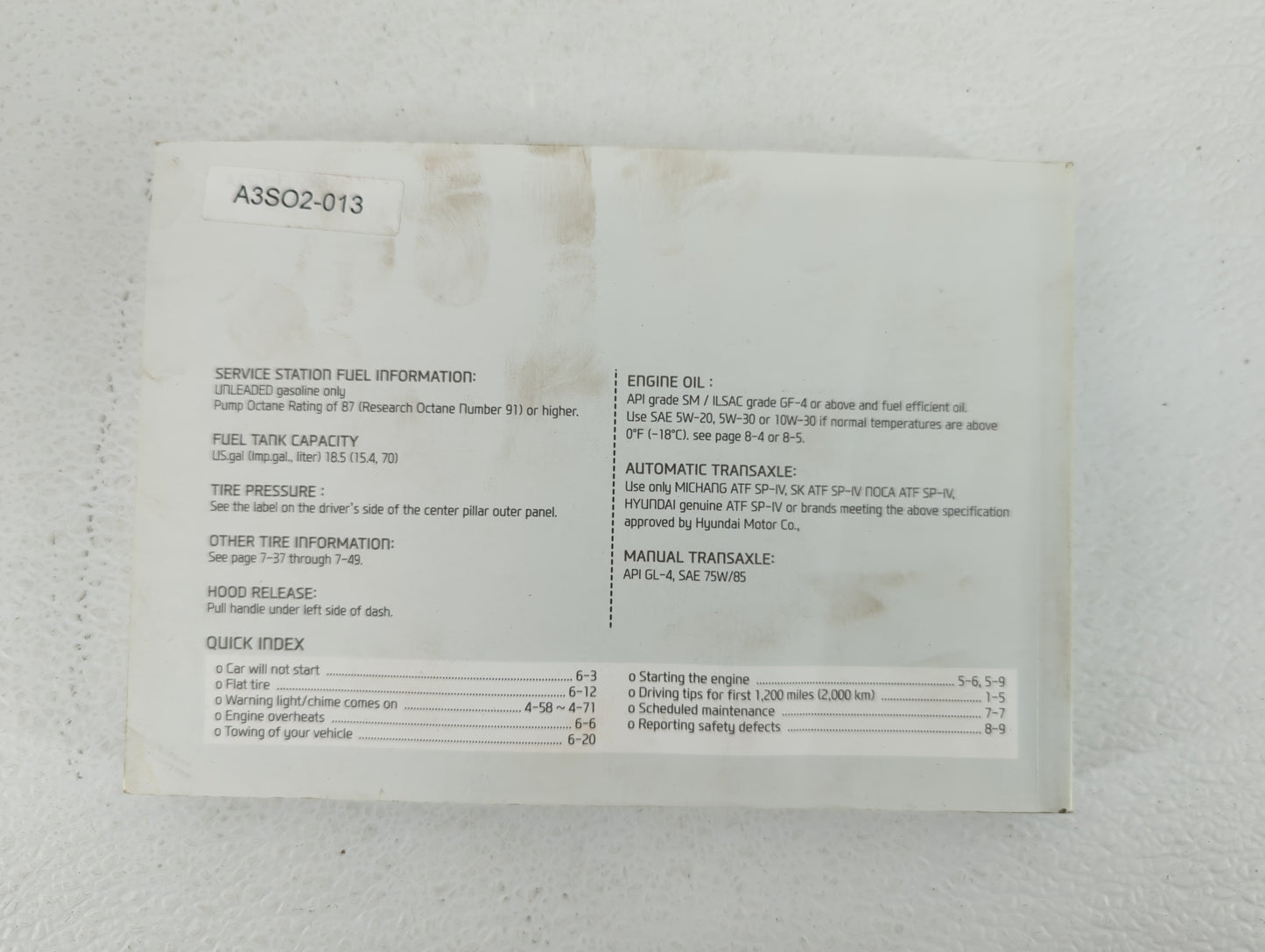 2013 Hyundai Sonata Owners Manual Book Guide OEM Used Auto Parts - Oemusedautoparts1.com