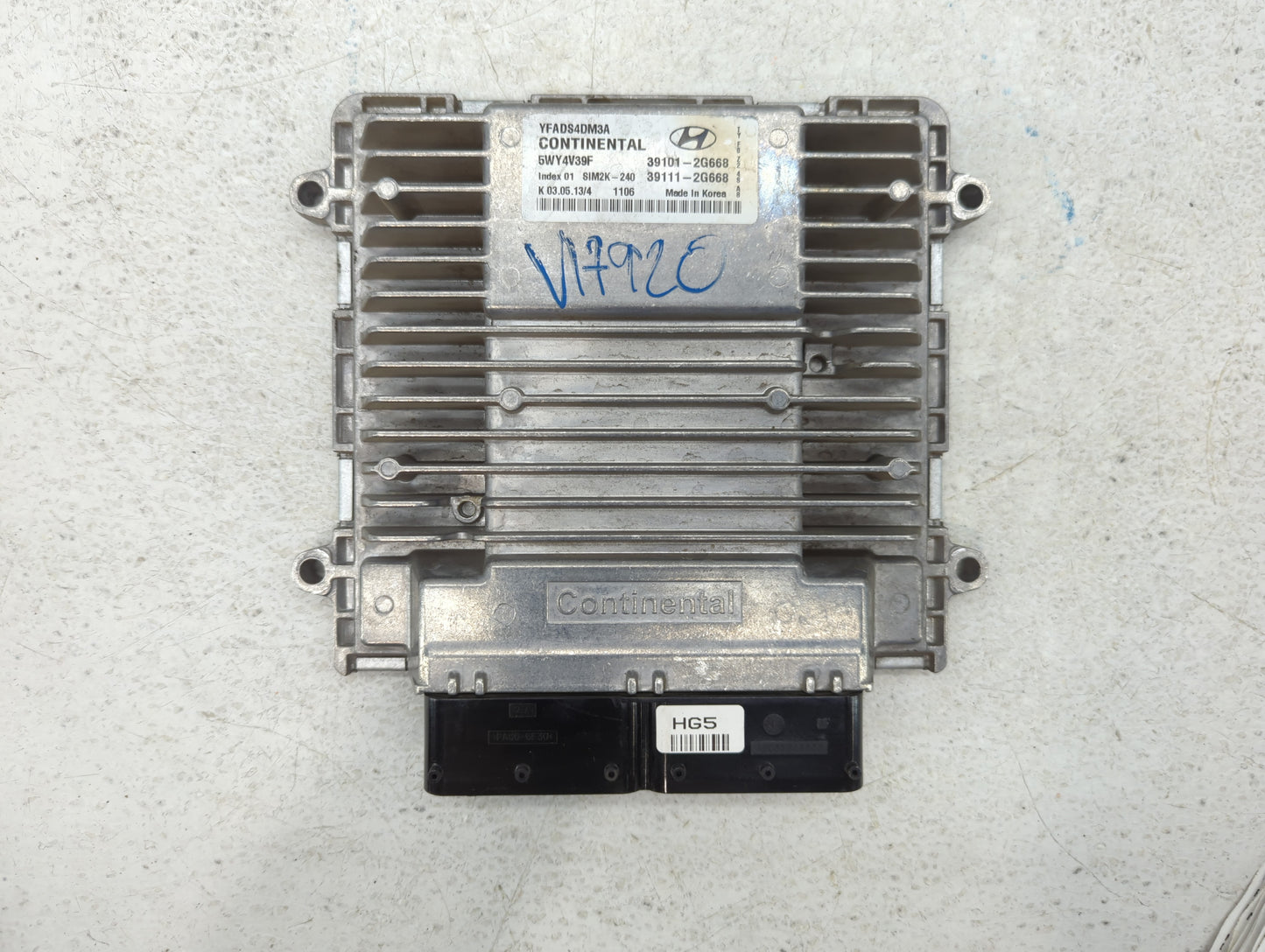 2011-2014 Hyundai Sonata PCM Engine Control Computer ECU ECM PCU OEM P/N:39101-2G668 Fits Fits 2011 2012 2013 2014 OEM Used