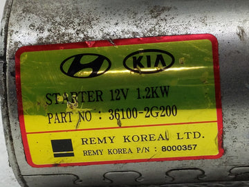 2010 Kia Forte Car Starter Motor Solenoid OEM P/N:36100-2G200 Fits Fits 2006 2007 2008 2009 2011 2012 OEM Used Auto Parts