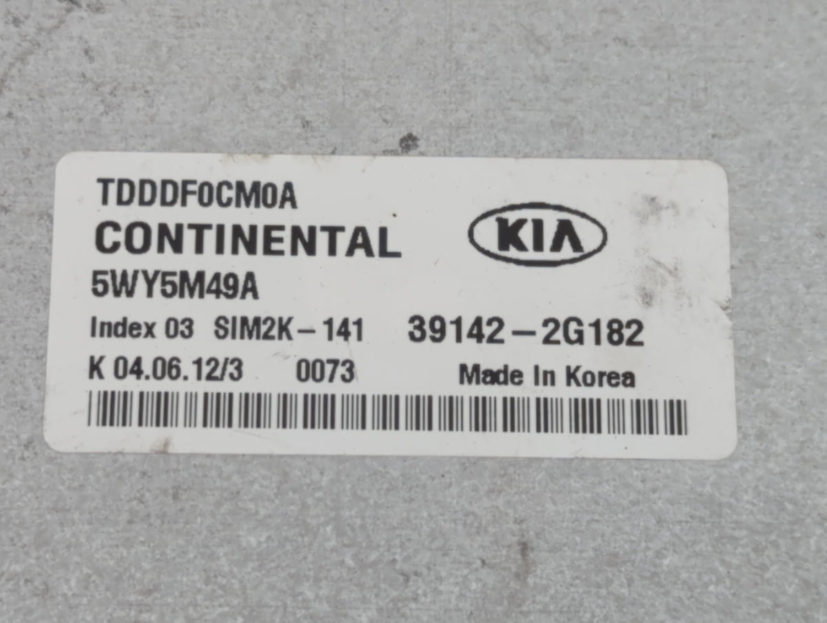 2011-2013 Kia Forte PCM Engine Control Computer ECU ECM PCU OEM P/N:39142-2G182 Fits Fits 2011 2012 2013 OEM Used Auto Parts