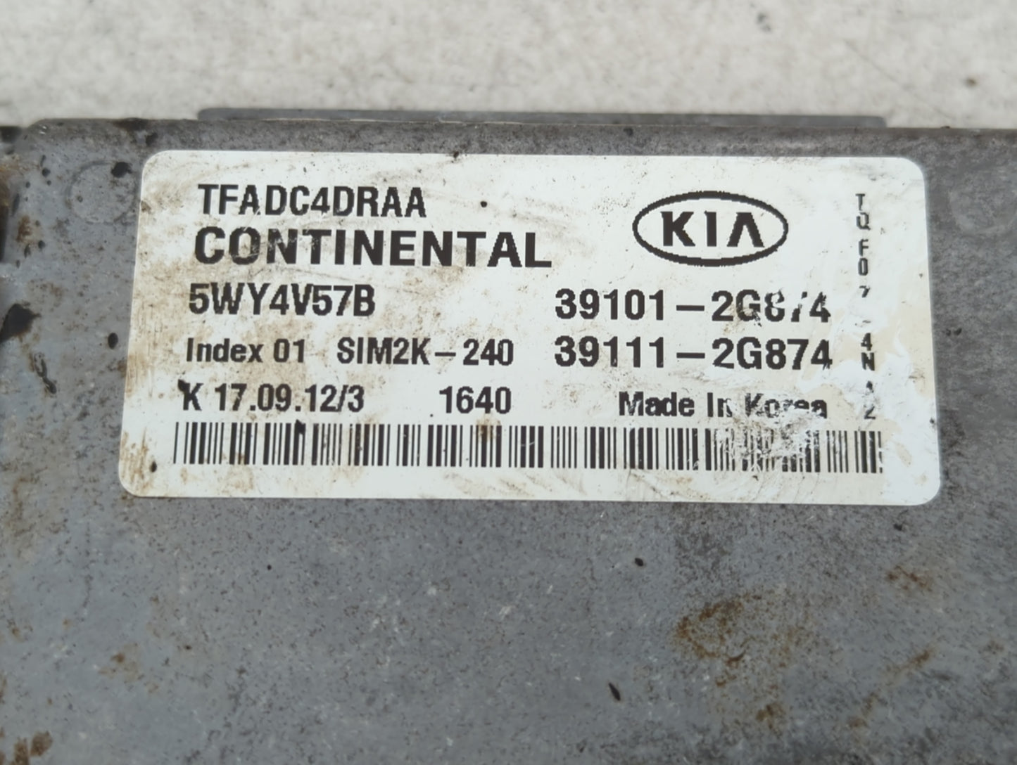 2011-2013 Kia Optima PCM Engine Control Computer ECU ECM PCU OEM P/N:39111-2G874 39101-2G874 Fits Fits 2011 2012 2013 OEM Us