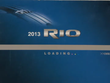 2013 Kia Rio Owners Manual Book Guide OEM Used Auto Parts