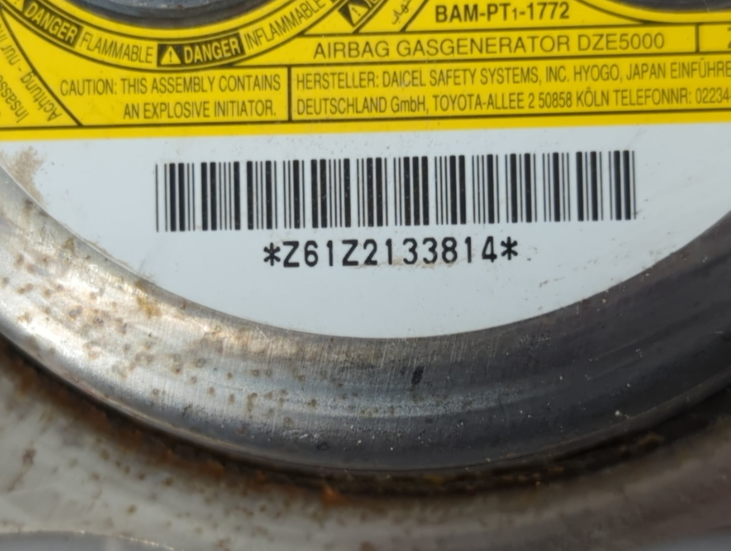 2013-2015 Lexus Es350 Air Bag Driver Left Steering Wheel Mounted P/N:Z61Z2133814 Fits Fits 2013 2014 2015 OEM Used Auto Part