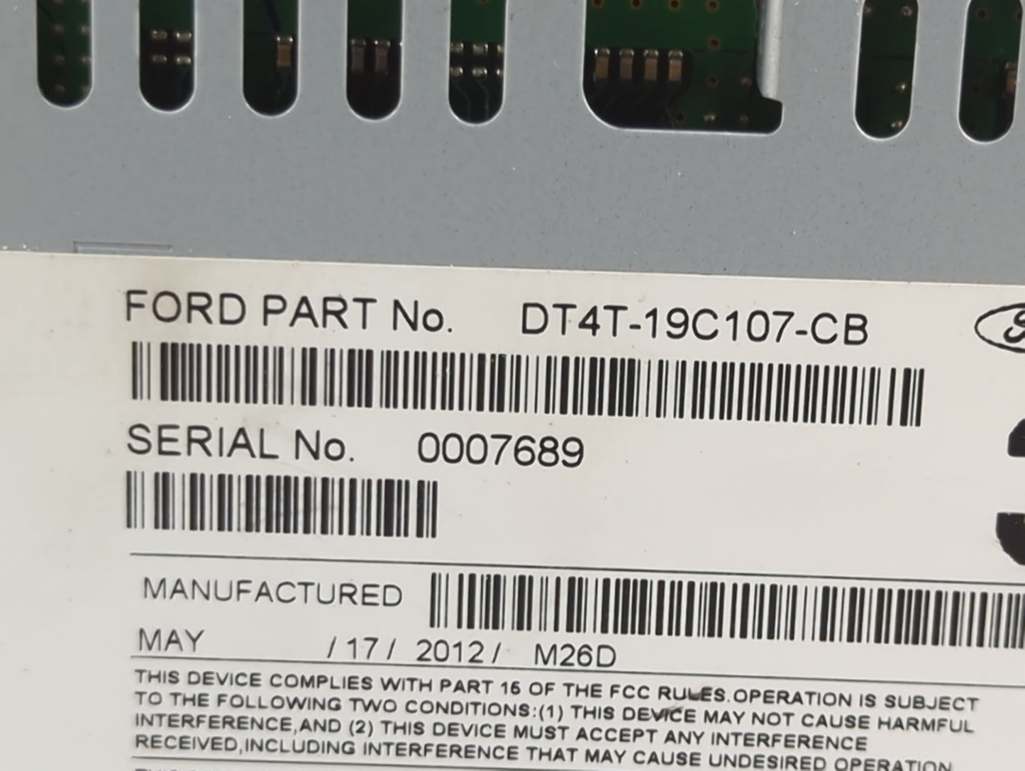 2013 Lincoln Mkx Radio AM FM Cd Player Receiver Replacement P/N:PU-3529L-A DT4T-19C107-CB, 276-0919-50 Fits OEM Used Auto Pa