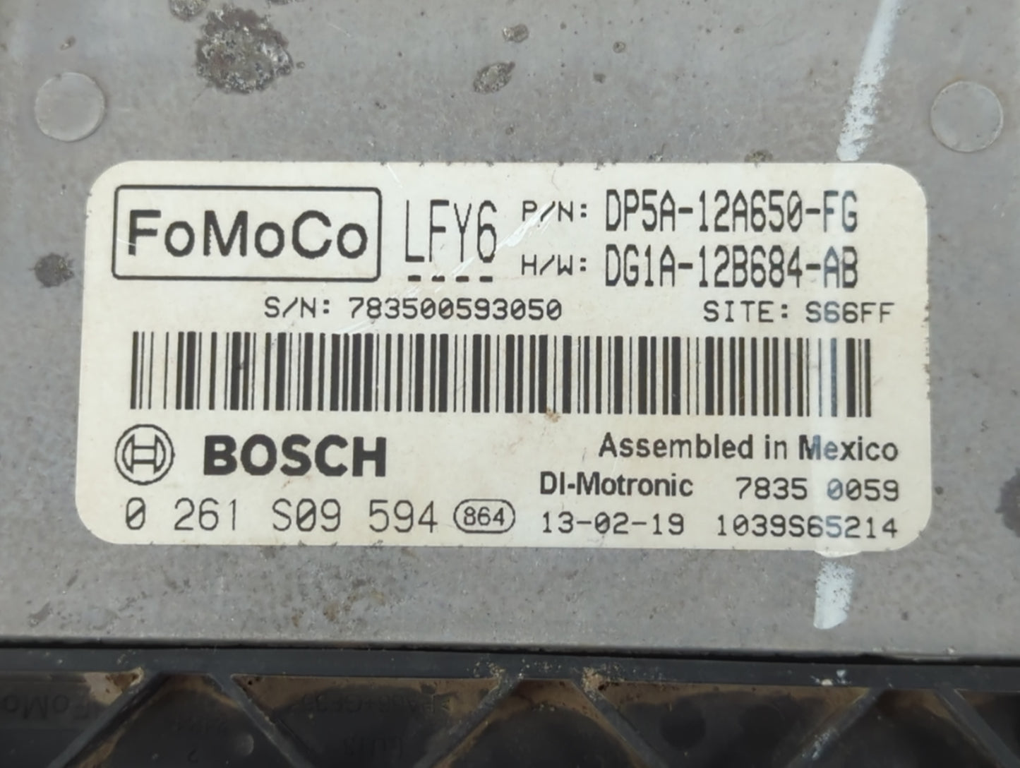 2013 Lincoln Mkz PCM Engine Control Computer ECU ECM PCU OEM P/N:DG1A-12B684-AB DP5A-12A650-FG Fits OEM Used Auto Parts - Oe