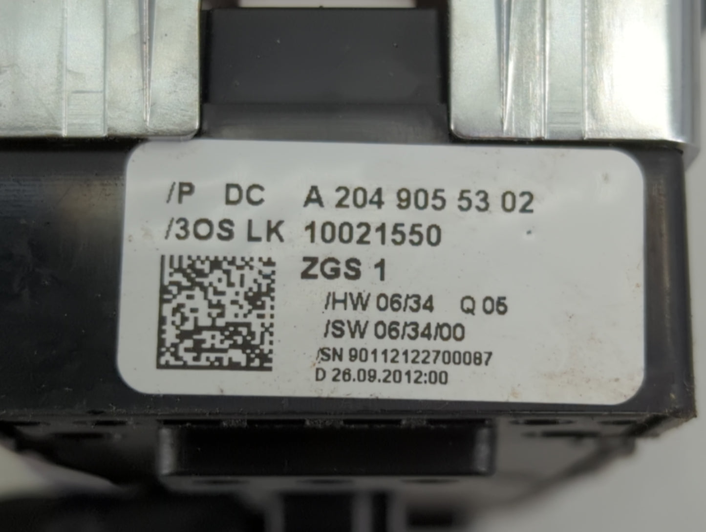 2010-2015 Mercedes-Benz C250 Master Power Window Switch Replacement Driver Side Left P/N:A 204 905 53 02 Fits OEM Used Auto