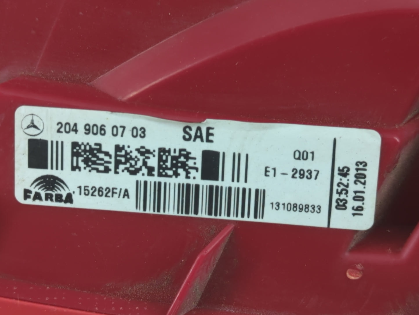 2012-2014 Mercedes-Benz C300 Tail Light Assembly Passenger Right OEM P/N:204 906 07 03 Fits Fits 2012 2013 2014 2015 OEM Use