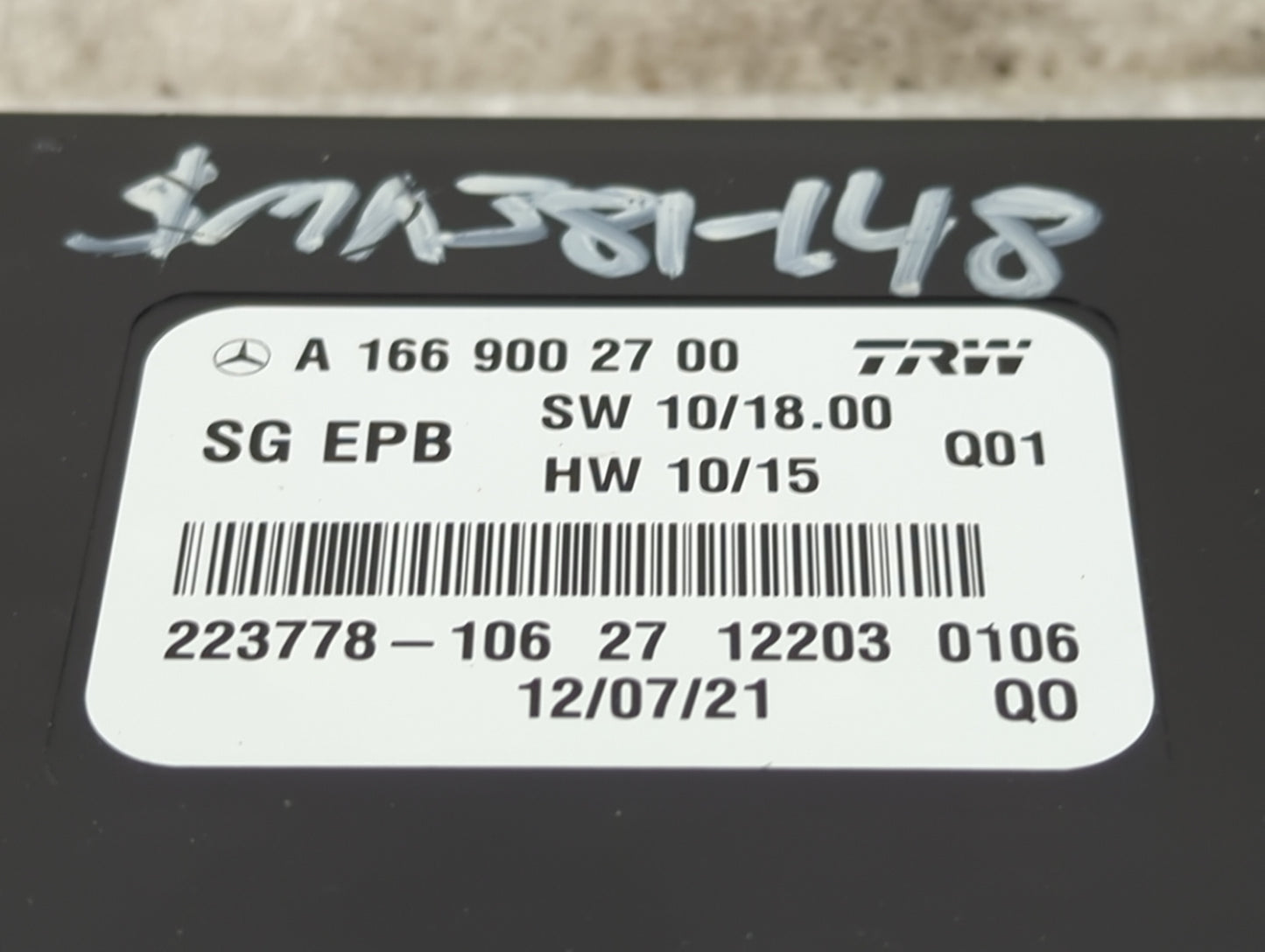 2013-2014 Mercedes-benz Gl450 Parking Brake Control Module 1452417 - Oemusedautoparts1.com