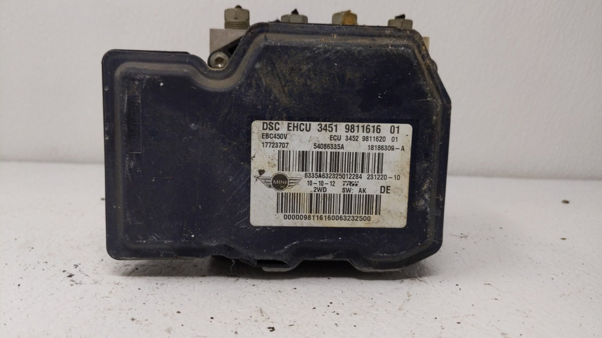 2012-2013 Mini Cooper Anti-Lock Brake ABS Pump Module Actuator OEM P/N:54086335A 17723707, 3451 9811616 Fits Fits 2012 2013