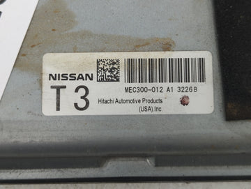 2013-2014 Nissan Altima PCM Engine Control Computer ECU ECM PCU OEM P/N:MEC300-012 A1 3226B Fits Fits 2013 2014 OEM Used Auto Parts