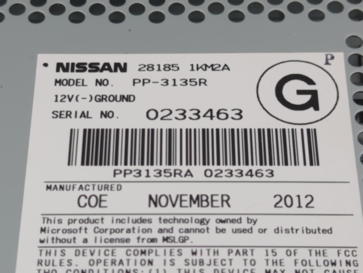2011-2014 Nissan Juke Radio AM FM Cd Player Receiver Replacement P/N:28185 1KM2A Fits Fits 2011 2012 2013 2014 OEM Used Auto