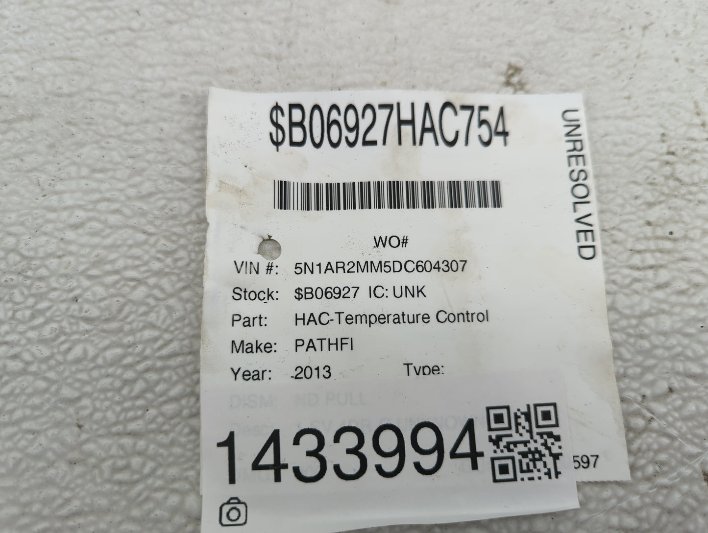 2013-2016 Nissan Pathfinder Climate Control Module Temperature AC/Heater Replacement P/N:3K40A 210250 Fits OEM Used Auto Par