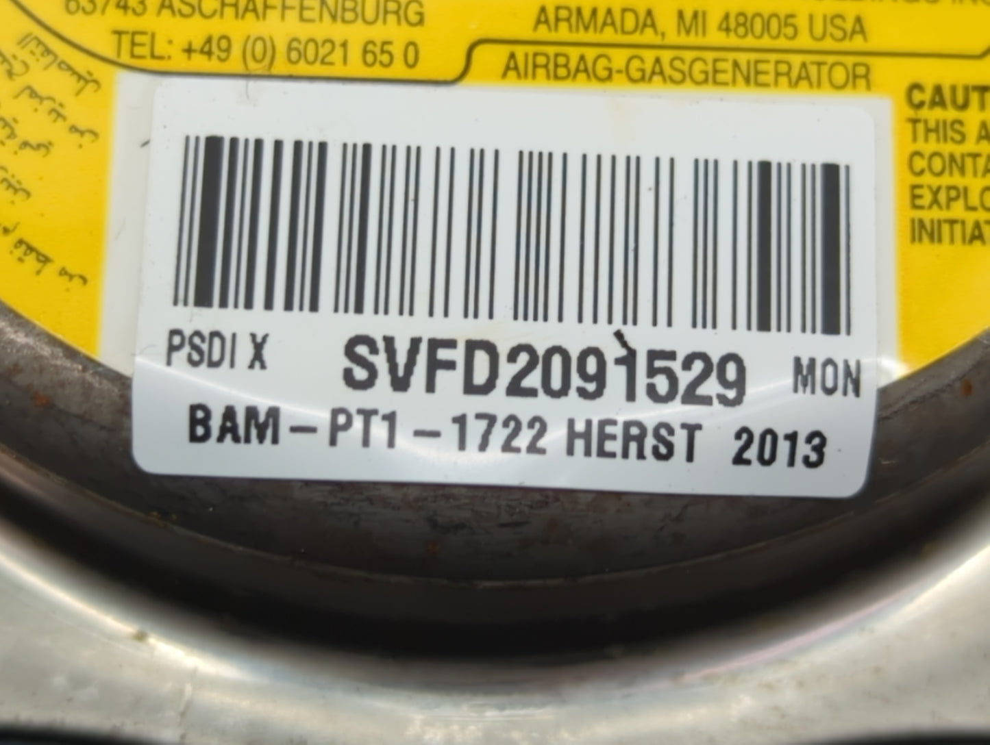 2013-2014 Nissan Versa Air Bag Driver Left Steering Wheel Mounted Fits Fits 2013 2014 OEM Used Auto Parts - Oemusedautoparts