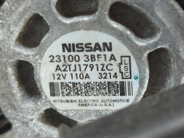 2012-2019 Nissan Versa Alternator Replacement Generator Charging Assembly Engine OEM P/N:A2TJ1791ZX 23100 3BE1A Fits OEM Used Auto Parts