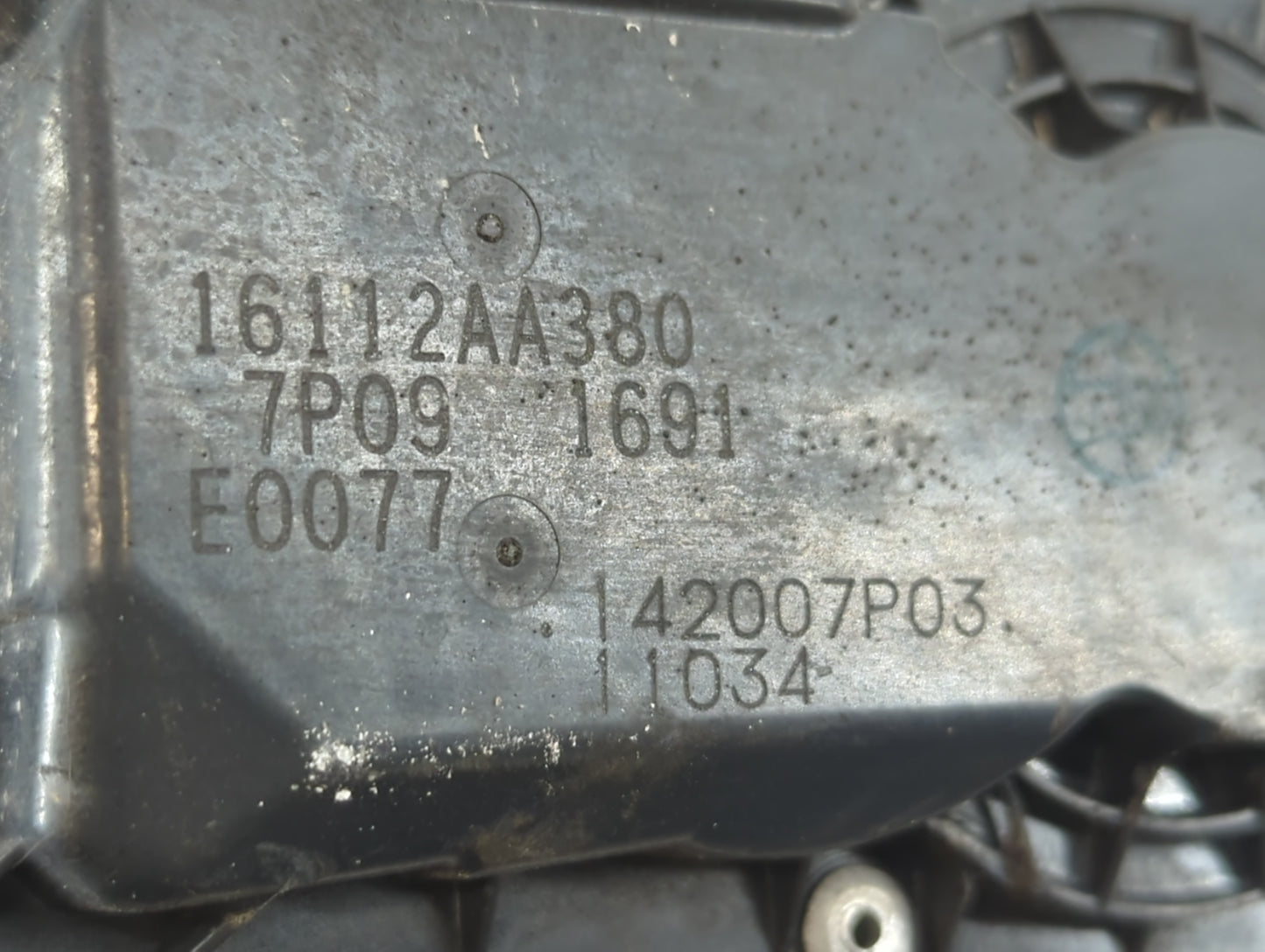 2012-2016 Subaru Impreza Throttle Body P/N:7P09 1691 16112AA380 Fits Fits 2011 2012 2013 2014 2015 2016 2017 2018 OEM Used A