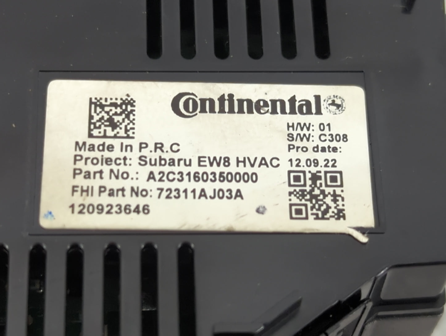 2010-2014 Subaru Legacy Climate Control Module Temperature AC/Heater Replacement P/N:A2C3160350000 Fits OEM Used Auto Parts
