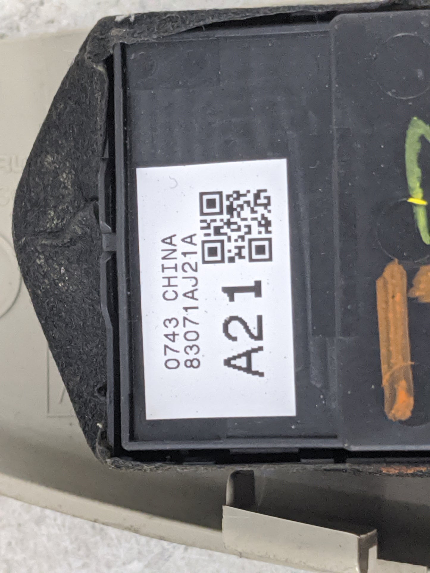 2013-2014 Subaru Legacy Master Power Window Switch Replacement Driver Side Left P/N:83071AJ21A Fits Fits 2013 2014 OEM Used