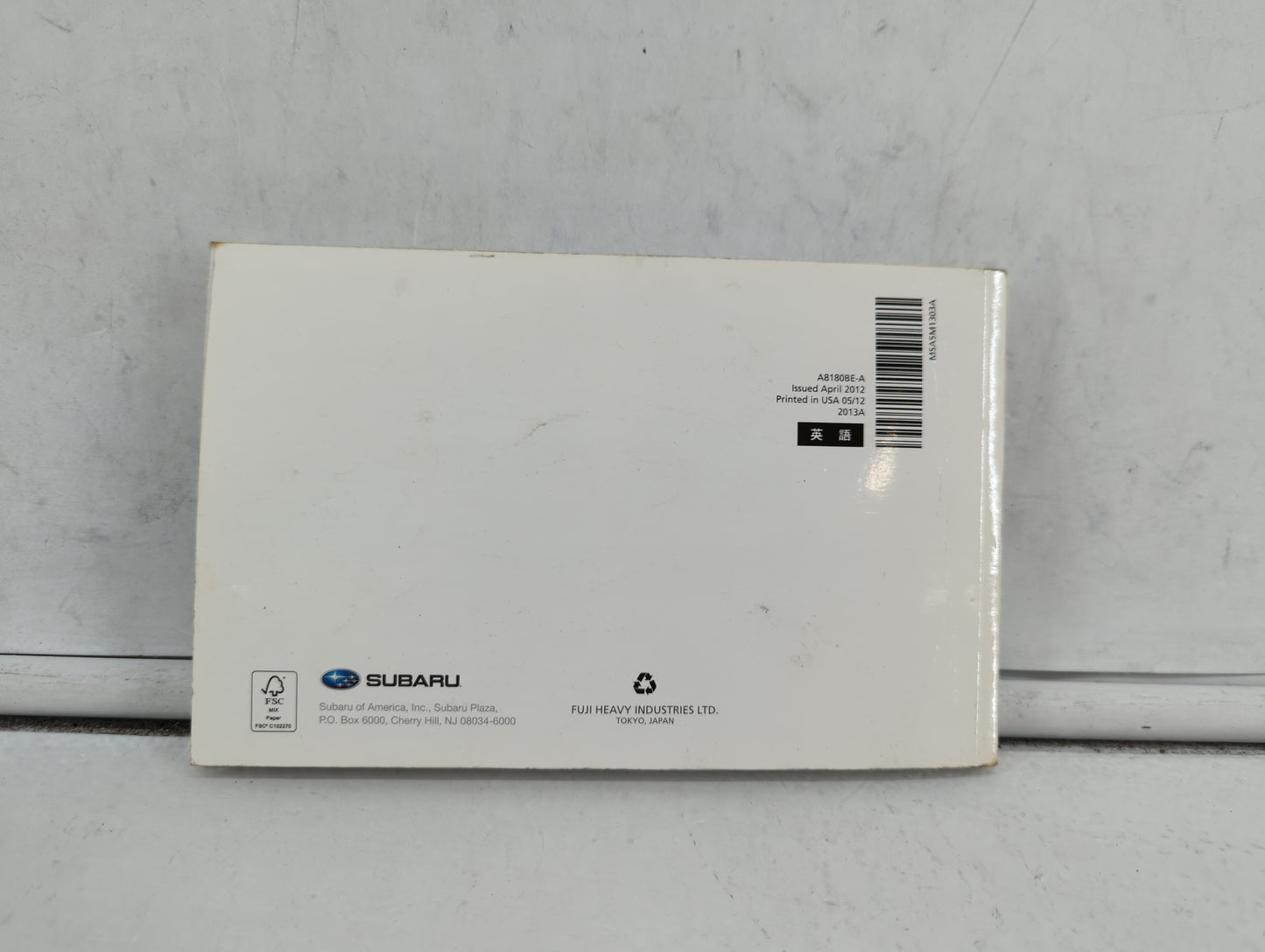 2013 Subaru Legacy Owners Manual Book Guide OEM Used Auto Parts - Oemusedautoparts1.com