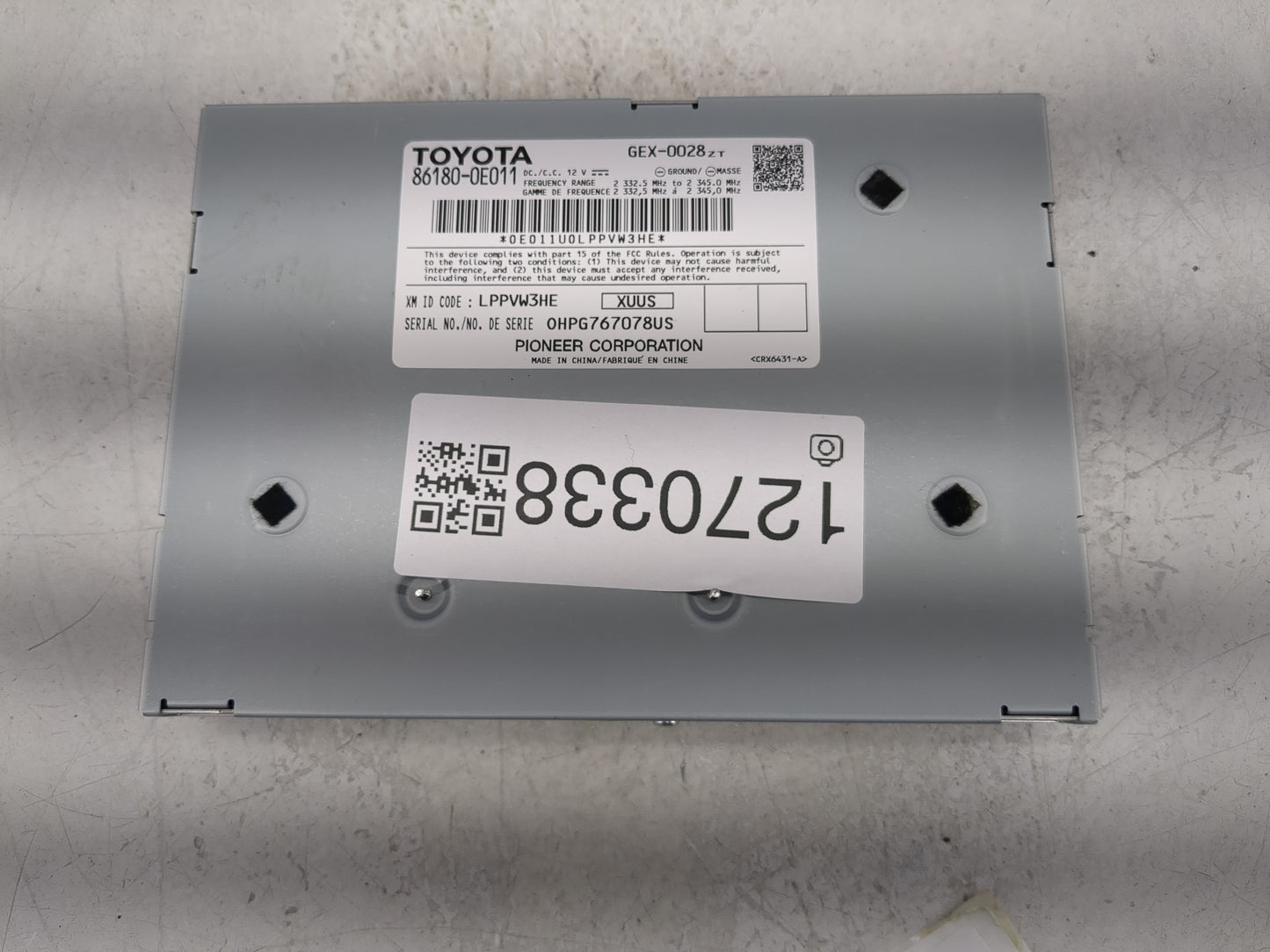 2012-2015 Toyota Camry Radio AM FM Cd Player Receiver Replacement P/N:86180-0E011 Fits Fits 2012 2013 2014 2015 OEM Used Aut