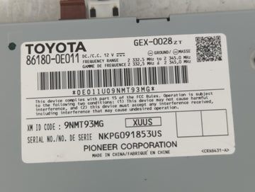 2012-2015 Toyota Camry Radio AM FM Cd Player Receiver Replacement P/N:86180-0E011 Fits Fits 2012 2013 2014 2015 OEM Used Auto Parts