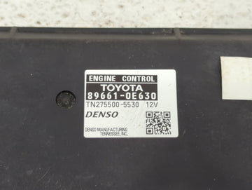 2013 Toyota Highlander PCM Engine Control Computer ECU ECM PCU OEM P/N:89661-0E630 TN275500-5530 Fits OEM Used Auto Parts