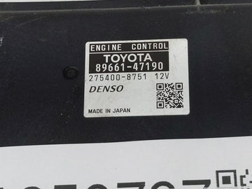 2012-2013 Toyota Prius PCM Engine Control Computer ECU ECM PCU OEM P/N:275400-8751 89661-47190 Fits Fits 2012 2013 OEM Used Auto Parts