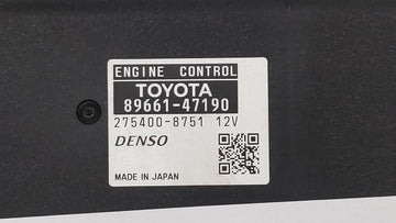 2012-2013 Toyota Prius PCM Engine Control Computer ECU ECM PCU OEM P/N:89661-47190 89661-47191 Fits Fits 2012 2013 OEM Used Auto Parts
