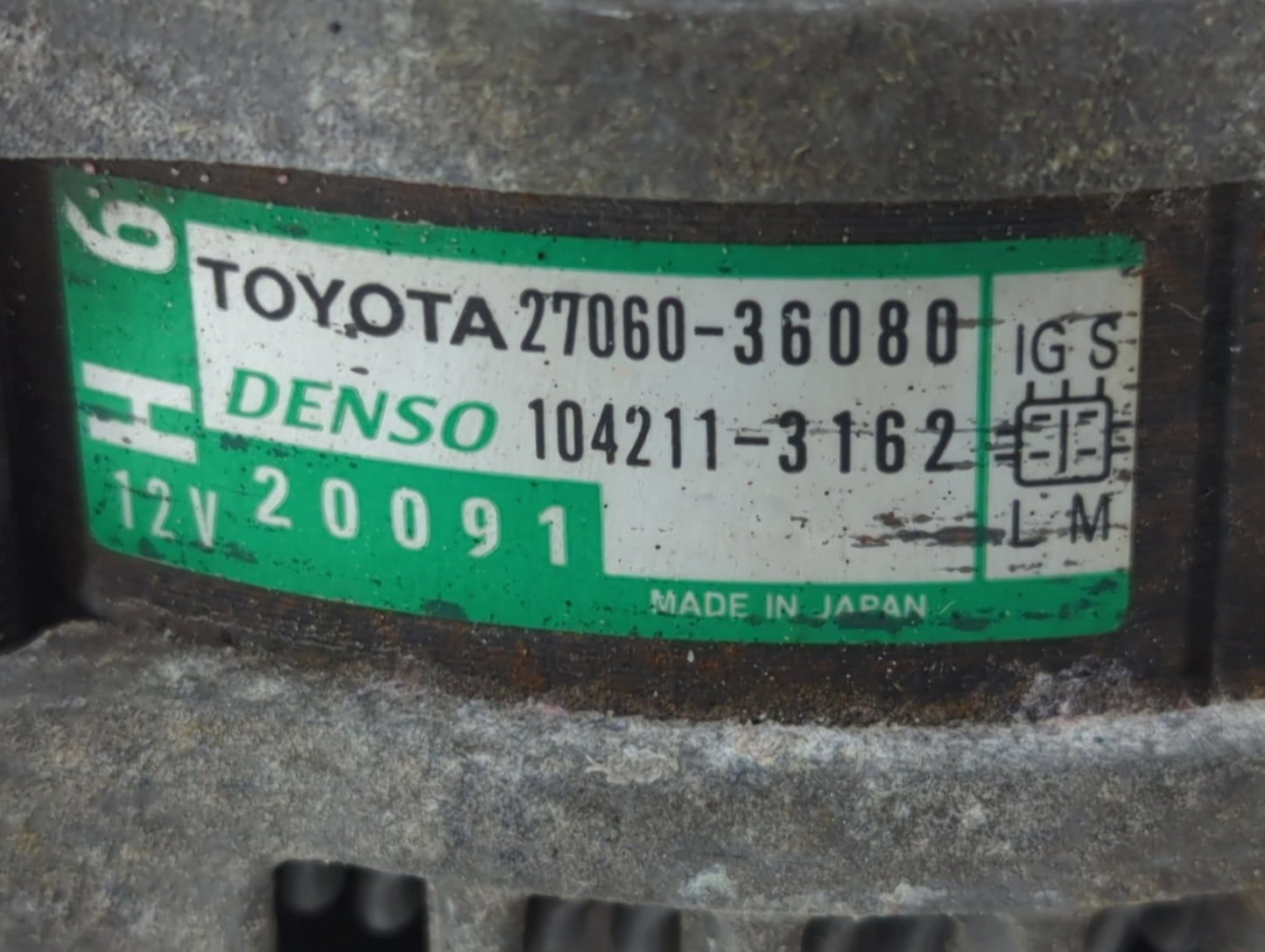 2013-2018 Toyota Rav4 Alternator Replacement Generator Charging Assembly Engine OEM P/N:27060-36080 Fits OEM Used Auto Parts