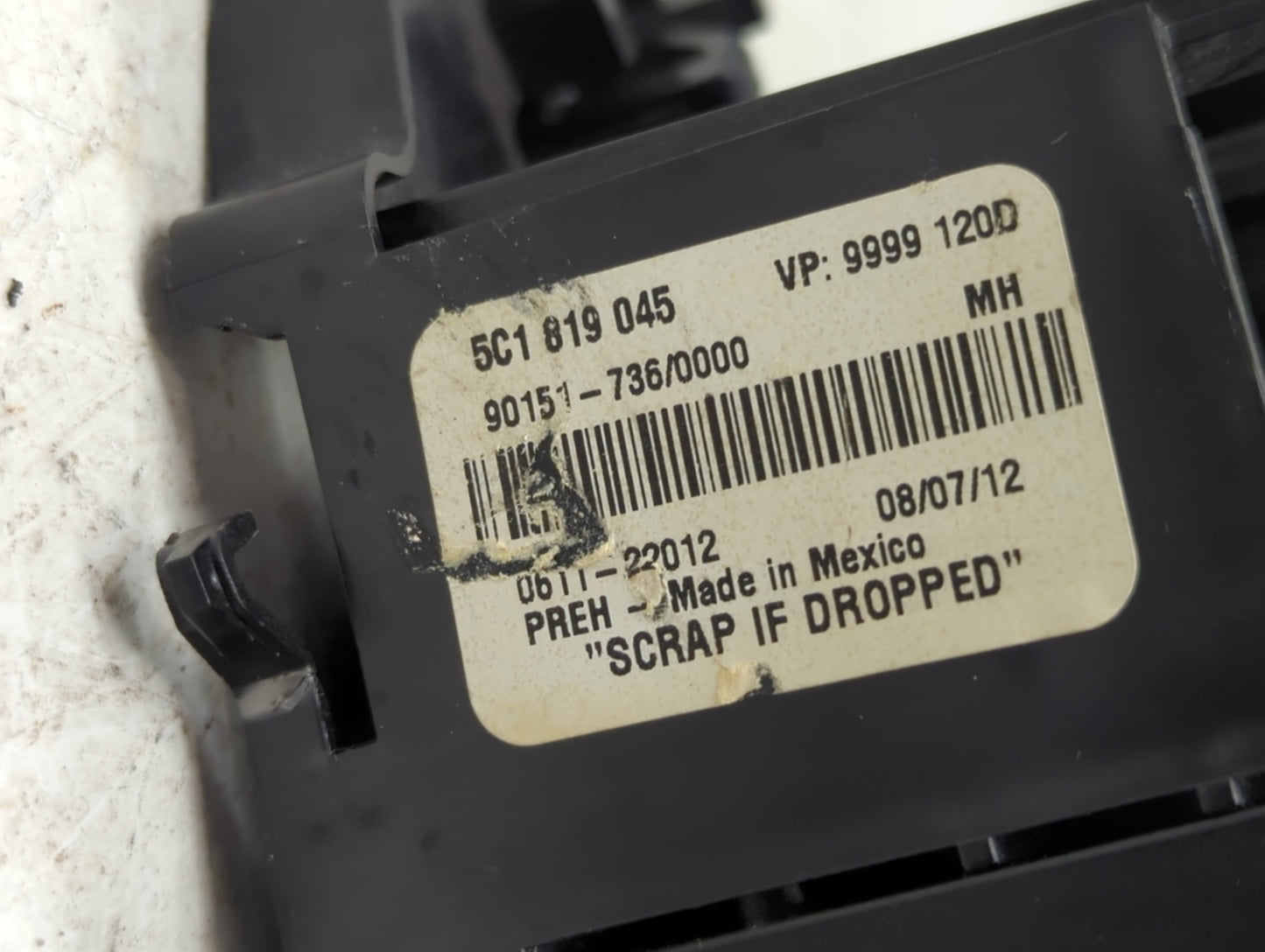 2012-2016 Volkswagen Beetle Climate Control Module Temperature AC/Heater Replacement P/N:5C1 819 045 Fits OEM Used Auto Part